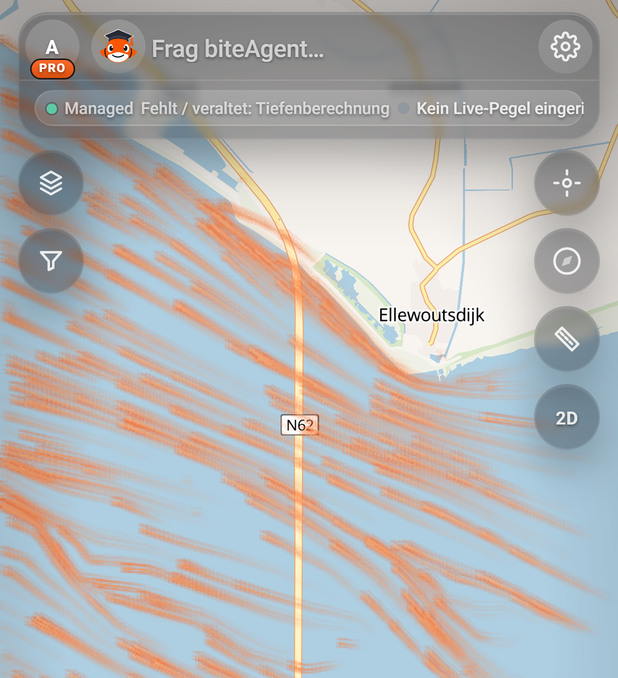 biteFlow an der Westerschelde (BiteMap Pro): 1 Strömung